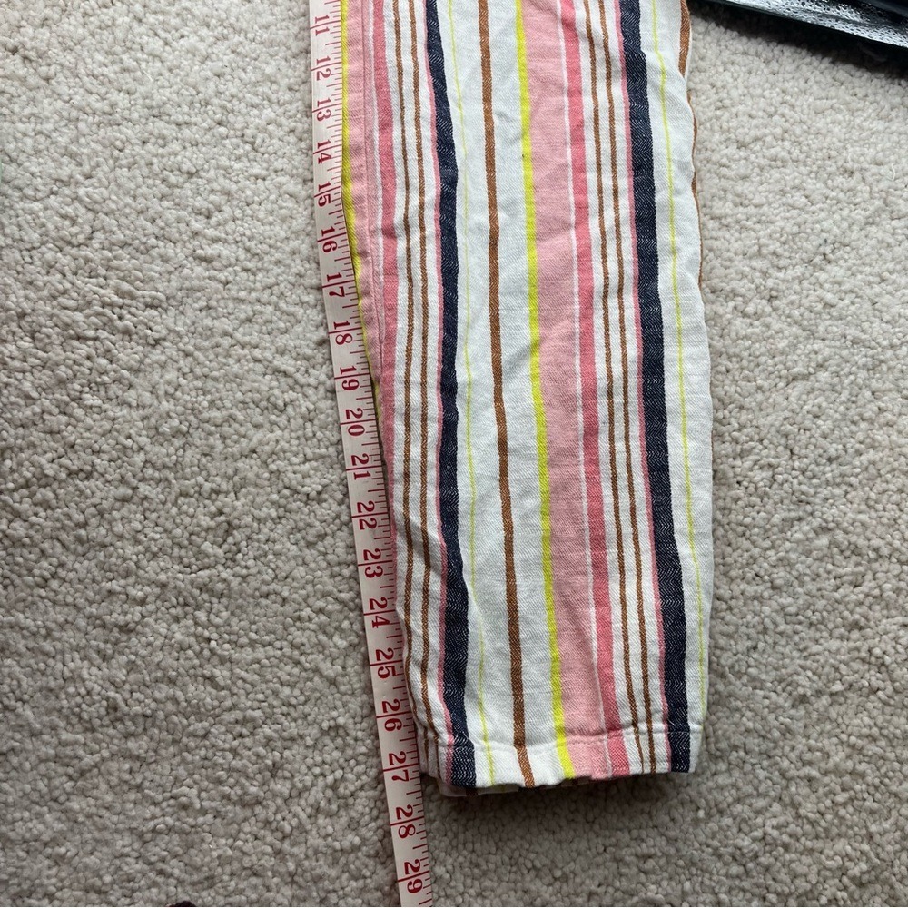 ⭐️3 for $30Old Navy Pink Striped Wide Leg Drawstring Linen Blend Pants Womens XS - Picture 10 of 11